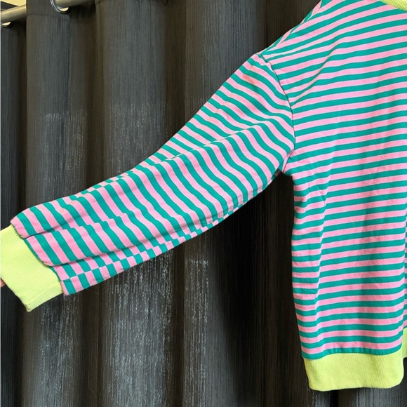 Striped Pink and Green Sweater - Picture 2 of 4
